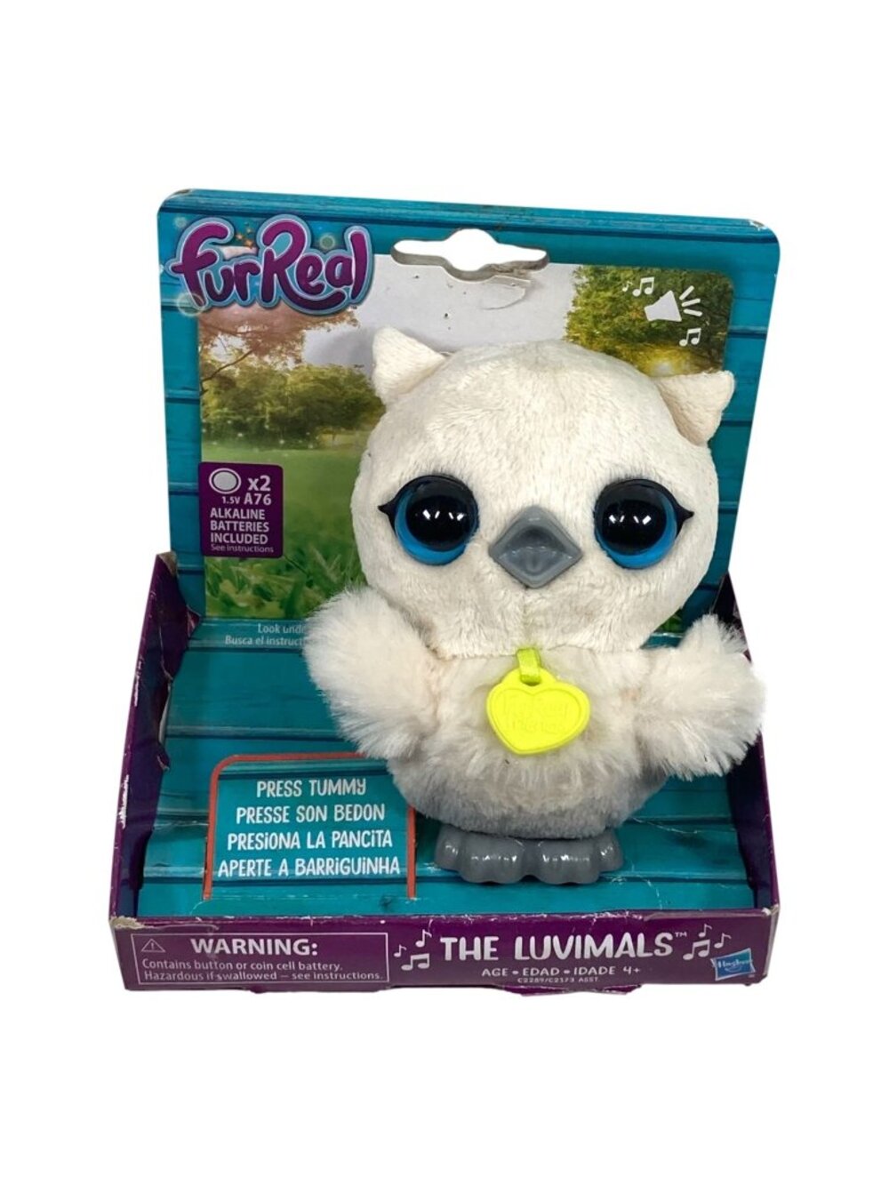 FurReal The Luvimals Baby Grand White Owl Plush Interactive Toy Box Shows Shelf